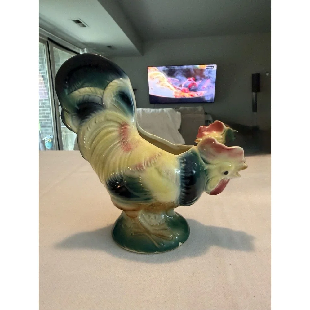 Set of 2 Vintage Royal Copley Ceramic Rooster Planters